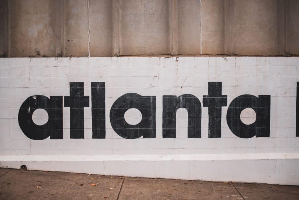 Atlanta mural on city street wall