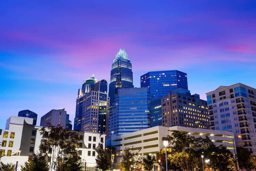 charlotte nc night view of downtown
